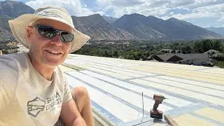 Tools and process for installing my structural roof panels on my low slope roof over my 5-story home