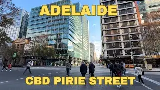 Adelaide City CBD Walk, Pirie St Highlight, 4K Australia Tour 2024