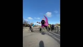 Guy Attempts Mid-air Flip Trick While Roller Skating - 1386104