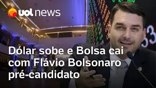 D&oacute;lar sobe a R$ 5,43 e Bolsa cai 4,31% com Fl&aacute;vio Bolsonaro pr&eacute;-candidato
