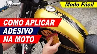 APLICAÇÃO DE ADESIVO NA MOTO  ( Modo Fácil e Prático ) Ficou Show!!