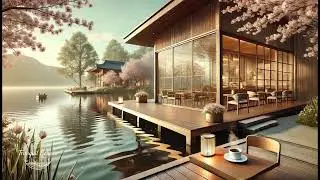 Japanese Lakeside Pavilion 🌸 Cherry Blossoms & Peaceful Piano (1 Hour) | Vol. 96