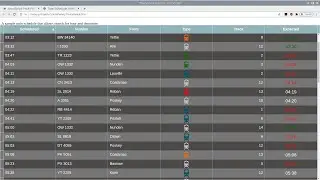 A Train Timetable with MindFusion Grid for JavaScript