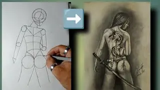 Pencil drawing, how to draw female figure using graphite pencil, #drawing #artist #viralvideo