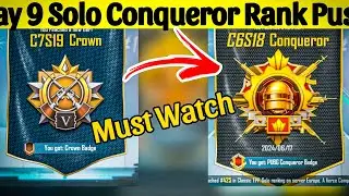 🥵Day 9 Solo Conqueror 🔥Rank Push | New Season | PUBG mobile