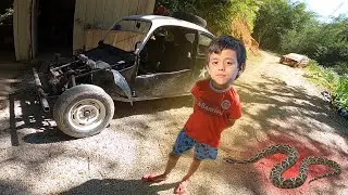 TROLEI O MINI INSCRITO COM A COBRA ATROPELADA E DEI UM PRESENTE PARA ELE.