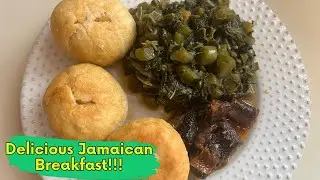 This is How I Cook Steam Callaloo Red Herring & Fry Dumplings For Breakfast! Jamaican 🇯🇲 A Farin!