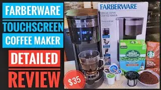 DETAILED REVIEW Farberware Touchscreen Single Serve K-Cup Coffee Maker Unboxing