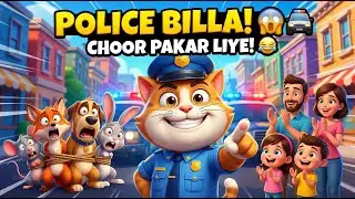 Police Billa Aur Shehr Ke Choor 😂🐱  Kids Funny Cartoon