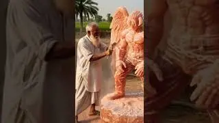 The statue is made for real pink salted Jin warrior #ArtShorts#CraftShorts#ASMR