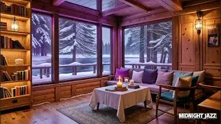 Winter Jazz Cafe | Slow Jazz Music in Coffee Shop Ambience for Work, Study and Relaxation⛄ NO ADS