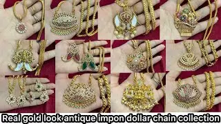 New Collections💥Premium quality real gold look antique impon dollar chain collections 🥳 9360866409