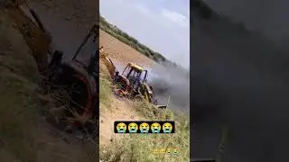 The JCB 3DX machine caught fire 🔥🔥😭😭😭