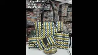 IKKAT COMBO BAGS@crazy_go_collections #handbags #ikkat #combo