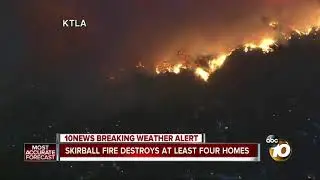 Skirball FIre destroys at least four homes near Getty Center