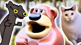Toothless Dancing but it's Freddy Fazbear x Laughing Dog x Huh Cat