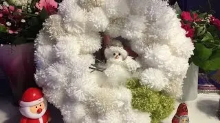 Winter Pom Pon Kranz DIY