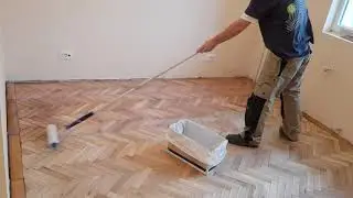 Aplicare lac parchet.  Marius Țucan parchetar specialist