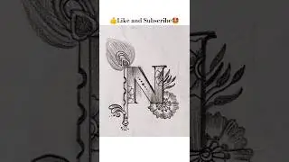 N letter mandala art step by step | mandala art of N letter | #shorts #art #shortsvideo #mandalaart