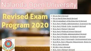 NOU Patna Revised Exam Program 2020 ( Postponed Exam)