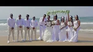 Yesaya and Tiseke all white beach wedding