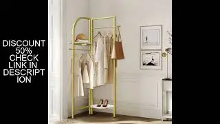 Wisfor Corner Gold Metal Clothing Racks-Heavy Duty Freestanding Clothes Racks Coat Rack for Hallway