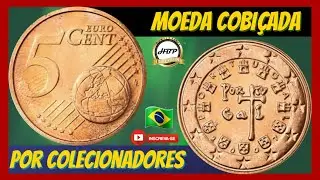 5 euro cent 2007 de Portugal, moeda diferenciada e cobi&ccedil;ada por colecionadores.