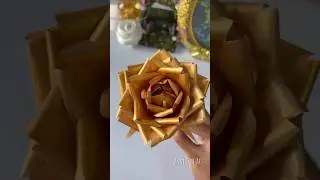 Golden Rose 🌹 | DIY Paper rose | Flower making with paper #diy #crafts #shorts #papercrafts