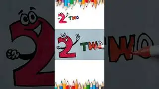 Number Two Drawing | How to draw number two | Cute and Easy Number 2 #numberdrawing #shorts