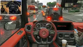 GTA 5 - Realistic Taxi Uber Job | Mercedes G63 AMG  | POV Drive | Steering Wheel Gameplay