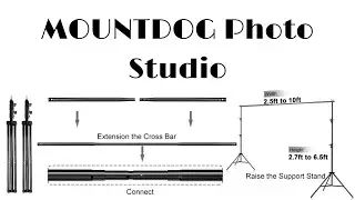 MOUNTDOG Photo Studio Backdrop Support System, 10FT Adjustable Photography Background