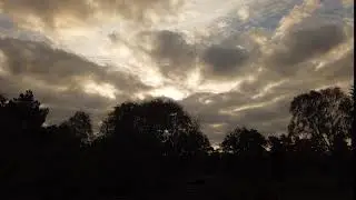 Sunrise over Panketal, Brandenburg, Germany as time laps