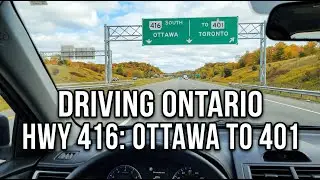 Driving on Ontario Highway 416 from Ottawa to 401