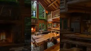 Dream Log Cabin With Waterfall View 🌲🔥 | Cozy Fireplace & Nature Escape