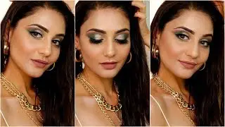 GREEN AND GOLD SMOKEY EYE MAKEUP TUTORIAL  | SIMMY GORAYA