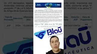 Blau Farmac&ecirc;utica anuncia pagamento de JCP!!! #Blaufarmaceutica #BLAU3 #Dividendos #JCP #Proventos