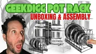 GeekDigg Pot Rack For Cabinet or Countertop Unboxing and Assembly #kitchen #ad #organizer