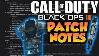 Black Ops 4 BETA: Patch Notes - Body Armor NERF, Weapon Adjustments, Scorestreak Buff. & MORE!