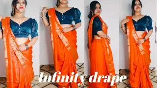 Infinity drape for valentine's day/ Different type of saree draping/Glamebeautysadhana....