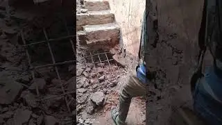 how to stairs demolition//16 kg concrete breaker #sates #cutting