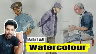 Easiest way to draw Watercolour figures ||Watercolour figures tutorial for beginner || 
