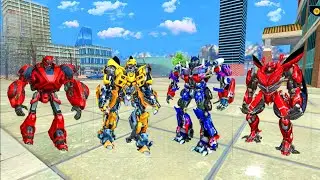 Bumblebee Optimus Prime and Megatron Robots Transform into Car Jet Bike - Android Gameplay 