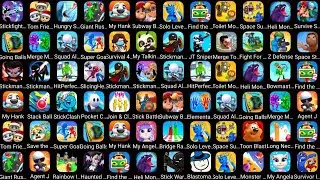 Stick Fight Shadow Archer,Talking Tom Friends,Hungry Shark,Giant Rush,Going Balls,Merge Stickman