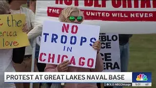 Protest against ICE operations outside Naval Stations Great Lakes
