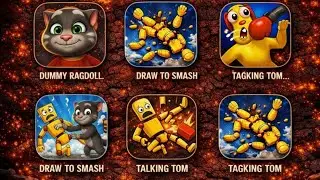 Best Mobile Games Compilation#24 |TalkingTom,DrawToSmash, AnnoyingUnclePunch,RagdollBreak