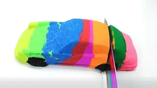 Satisfying  Relaxing video ASMR Kinetic CAR cutting № 19 Sand Tagious RainbowToyTocToc