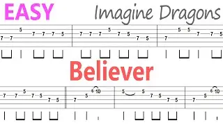 Imagine Dragons - Believer / Guitar Solo Tab+BackingTrack