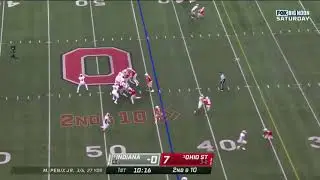 Ohio State CB Sevyn Banks breaks up pass in 1st qtr vs Indiana