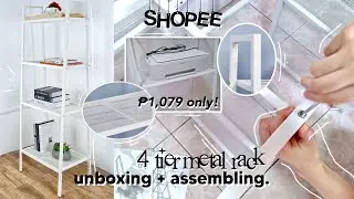 4 tier/layer shelf rack ₱1,079 only @ SHOPEE + assemble w/ me 👷&zwj;♀️