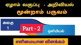 7th Science 3rd Term Unit 1 Explanation in Tamil| Part 2 | ஒளியியல் 